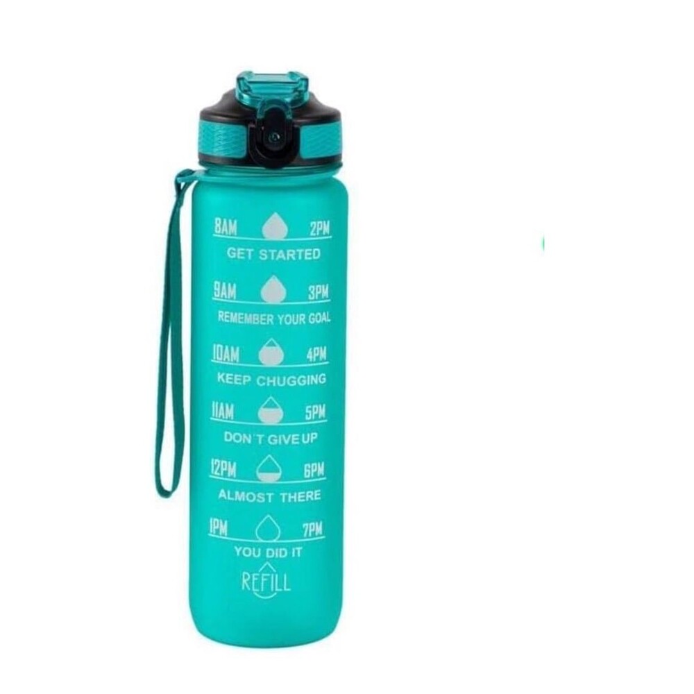 NWT 32 OZ motivational water bottle with straw time marker BPA & toxins free.